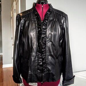 dress barn faux leather jacket Leather Barn Coat Inspired by Old West Ranchers main image 1